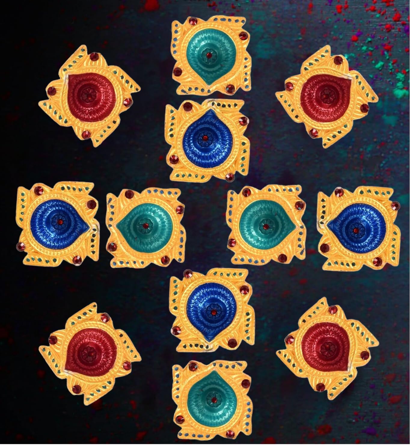 Oil Lamps & Accessories - Super Saver Pack 12 Pcs Diwali Diya for Decoration for Home, Clay Diya for Diwali with Wicks, Diwali Gifts for Friends, Diwali Decor, Tea Lights Holder for Diwali Decorations, Diyas for Pooja