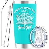 EchoMaven Book Lovers Gifts for Women - 20oz Stainless Steel Tumbler with Lid Straws, Perfect Bookish Gift for Readers, Book Club Gifts, Reading Accessories for Bookworms