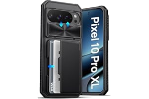 ATATOO for Google Pixel 10 Pro XL Case Wallet, Built-in Card Holder (3-5 Cards) [RFID Blocking] & Slide Camera Cover, Military Grade Protection, Rugged Phone Case for Pixel 10 Pro XL 6.8" 2025, Black
