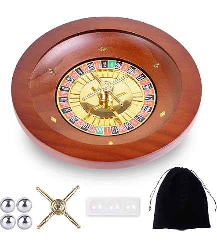 Roue De Poker En Bois – 25,5 Cm – Jeu De Roulette Russe – Accessoire Fête – Support De Bureau – Fourniture Casino