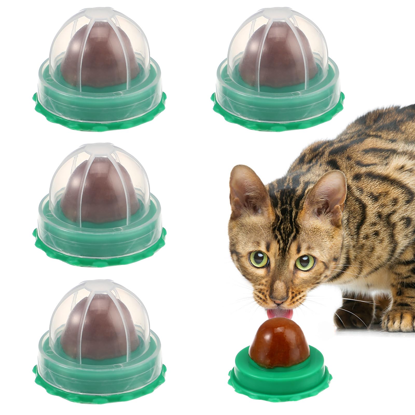 VILLCASE 5pcs Catnip Balls, Cat Snacks Candy Ball, Extra Cat Energy Treats, Teeth Cleaning Chew Toys Lickable Sugar Interactive Snack Edible Toys