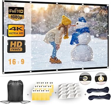 Projektion Leinwand 100 Zoll Tragbare Projektion Amazon De Elektronik