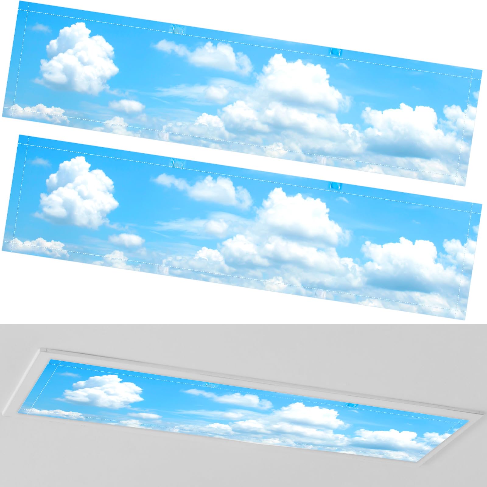 Photo 1 of ***STOCK PHOTO FOR REFERENCE ONLY***
Wowangce 2 Pcs 1 x 4 Feet Fluorescent Covers for Ceiling Lights Magnetic Ceiling Light Cover with 8 Magnets for School Classroom Home Office Drop Lamp Decor (Cloud)