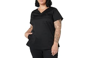 Amazon Essentials Women's Classic Fit V-Neck Short Sleeve Scrub Top (Available in Plus Size)