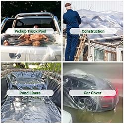 Fuuner Greenhouse Plastic Sheeting, 25 x 25FT 6Mil