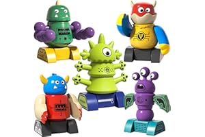 BLmukce Magnetic Robot Toy for Kids 3-5, 35 PCS STEM Educational Playset with Storage Box, DIY Stacking Monster Robots, Toddler Creative Alien Toys Gift for Boys Girls (Christmas Birthday)