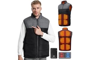 XINSONYUELL Heated Vest for Men: Electric Heating Vests with Battery Pack Included - 11 Heat Zones Smart Warming Clothing