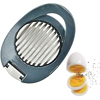 Egg Slicer for Hard Boiled Eggs Cutter with Stainless Steel Wire Dishwasher Safe (Blue)