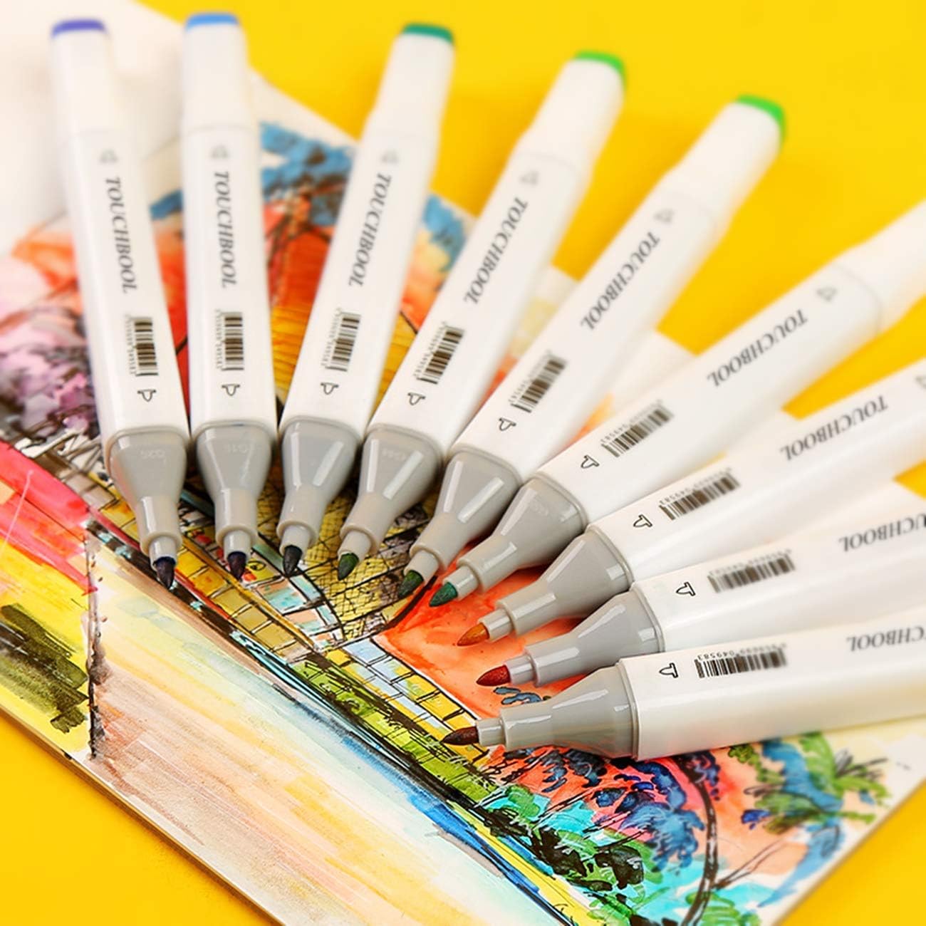 80 Colors Alcohol Markers Pen Set, Fany Artist Drawing Art Markers for Kids Adult Coloring Book Artist Dual Tip Markers Twin Permanent Markers Drawing Illustration (White Shell)