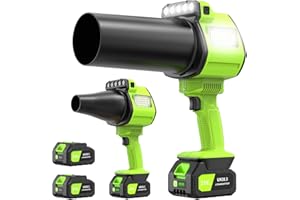 OGERY Brushless Leaf Blower Cordless with Lights, Powerful Electric Leaf Blowers with 2 x 3.0Ah Batteries & Fast Charging, 700CFM 900G Wind Pressure Handheld Blower for Lawn Care Yard Garden, Green