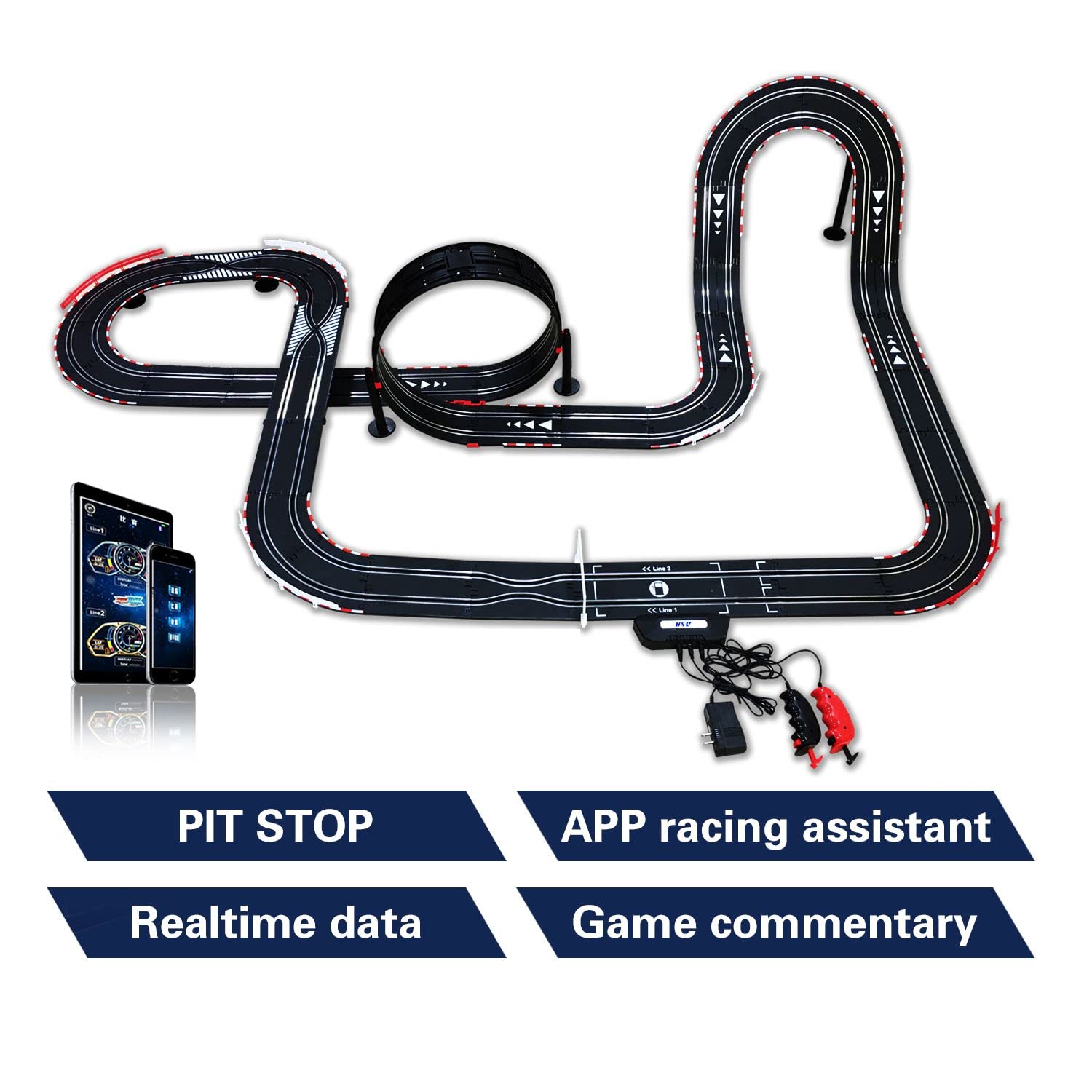AGM MASTECH Slot car Set with Racing Assistant APP No.ASR-03 1:43 Scale