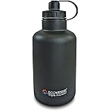 EcoVessel Vacuum Insulated Large Travel Growler Bottle for Water, Beer, and Tea - Stainless Steel 64 oz Thermos Water Bottle with Infuser Filter and Wide Mouth Dual Opening Cap BOSS
