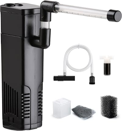NICREW Internal Aquarium Filter 20-40L Small Tank Black