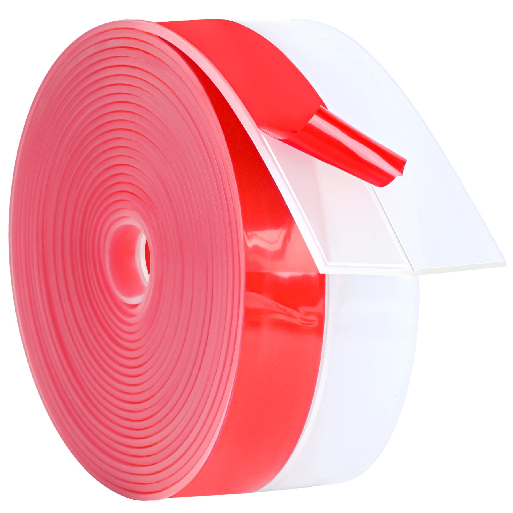 Photo 1 of ToLanbbt Weather Stripping Silicone Door Seal Strip 3 in x 20 ft Door Draft Stopper Self Adhesive Door Draft Tape, Side & Bottom Gaps Insulation Strip for Glass Shower Door Sliding Door Window, Clear