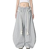Aelfric Eden Super Baggy Barrel Sweatpants Wide Leg Pants for Women Men Casual Elastic Waist Unisex Lantern Trouser Pants