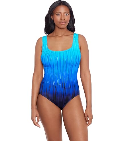 Great Lengths Women's Ruffle Surplice One Piece Swimsuit, Azteca