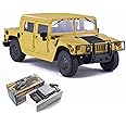 FMS 1/12 HMMWV H1 RC Crawler, 2/4WD Switch Off-Road RC Model Car, Remote Control Cars with 2 Speed Transmission, 20pcs LED Lights for Adults, RS (Yellow)