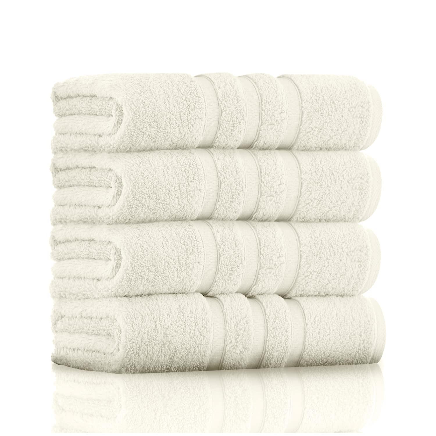 GC GAVENO CAVAILIA 100% Ringspun Cotton Bath Towels, Luxury 550 GSM Zero Twist Towel Sheets, Cream, 50x80 Hand Towel