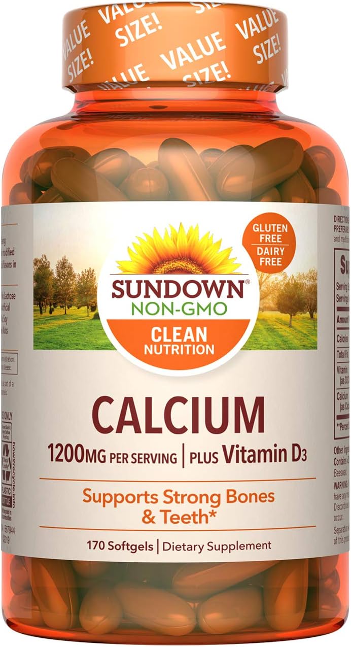 Sundown Calcium 1200 Plus Vitamin D3 1000 IU, 170 Liquid Filled Softgels: Health & Personal Care