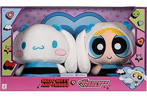 Hello Kitty® and Friends X Powerpuff Girls® Collab - 8-inch Cinnamoroll™ & Bubbles Plush - Officially Licensed Sanrio® & Cartoon Network® Product - 6+