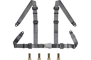 Yakitoko Universal 4 point Safety Harness Set 2" Fits Go Kart,UTV,ATV,Racing Gray