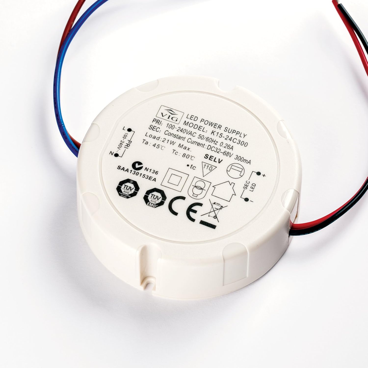 Vig K15 24 °C300 32 68 V 300mA LED Driver 21 W Driver Transformer Round Amazon.co.uk