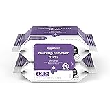 Amazon Basics Make Up Remover Wipes, Night Calming, 50 Count (2 Packs of 25) (Previously Solimo)