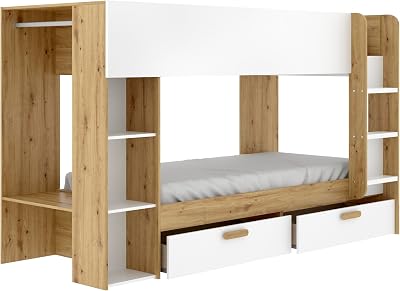 VINTY - Cama para o quarto - BELICHE - BRANCO / NÓRDICO - 150 x 245,4 x 109,8