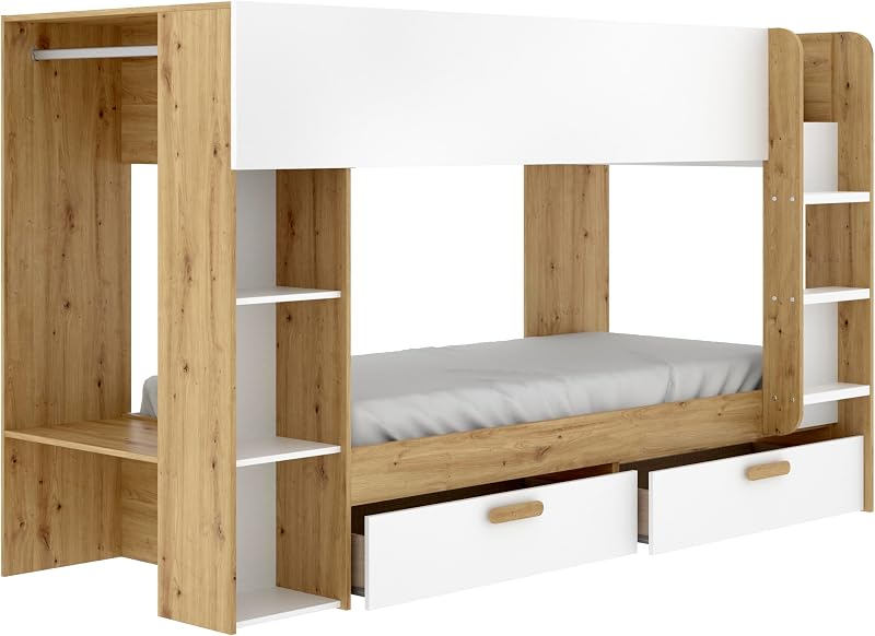 VINTY - Cama para dormitorio - LITERA - BLANCO / NORDIC - 150 x 245.4 x 109.8