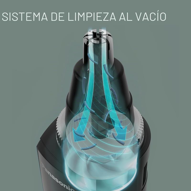 Aparador de sobrancelhas para nariz úmido e seco panasonic er-gn300k503, preto, 3,8 x 3,4 x 16,4 cm, para homens.