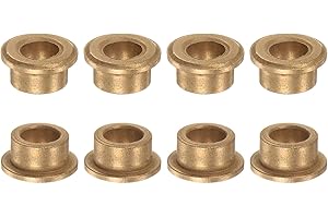 HARFINGTON 8pcs Flange Bearing Sleeve 8mm Bore 12mm OD 8mm Length 2mm Flange Thickness Bronze Bushing Self Lubricating Bushings Sleeve for Industrial Equipment