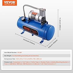 VEVOR 12V Air Compressor with 1.6 Gallon