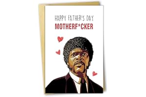OJsensai Naughty Samuel L Jackson Fathers Day Card, Pupl Fiction Gift for friend, Humorous Fathers Day gift for Him, Rude Card
