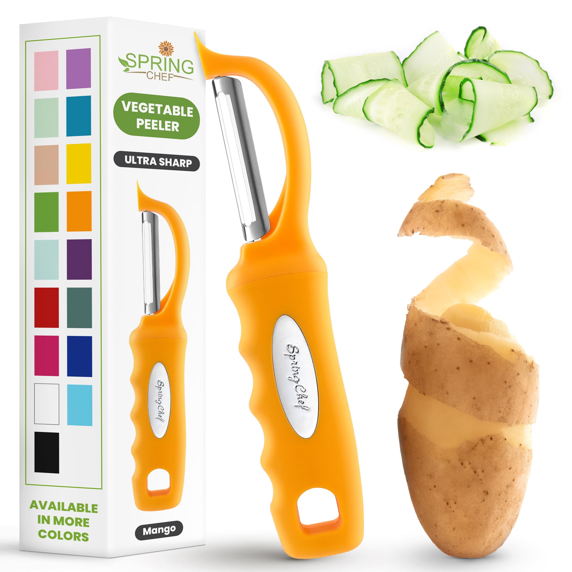 Spring Chef Premium Swivel Vegetable Peeler, Soft