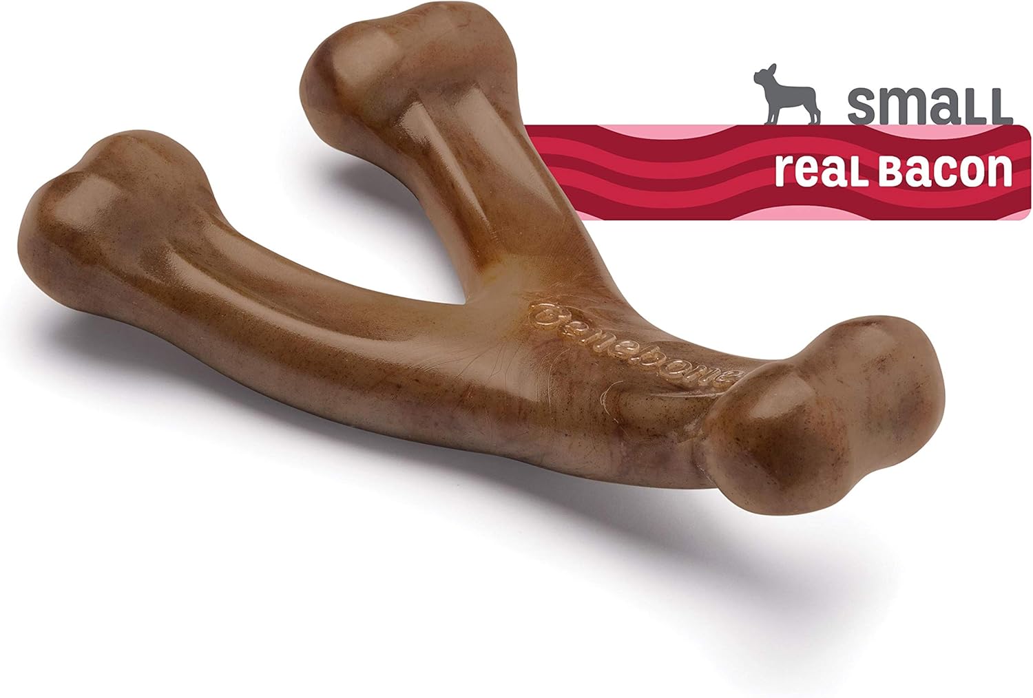 Pet Supplies : Benebone Wishbone Durable Dog Chew Toy for Aggressive Chewers, Made in USA, Small, Real Bacon Flavor : 