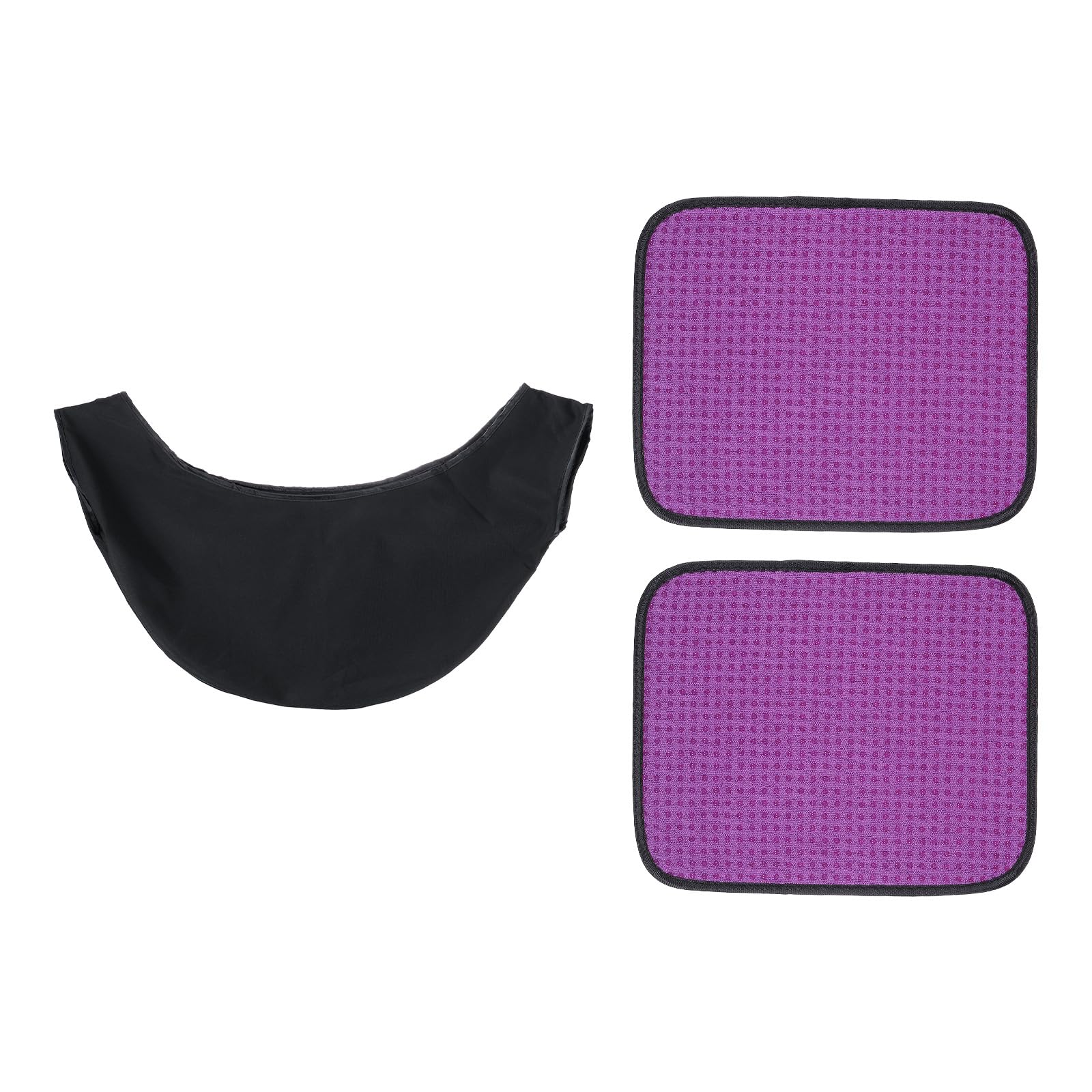 PATIKIL Microfiber Bowling Ball Shammy Pad 10" x 8", 2 Pack Bowling Ball Towel Cleaner Non-Slip with Seesaw Bag for Storage Bowling Ball, Rose Red