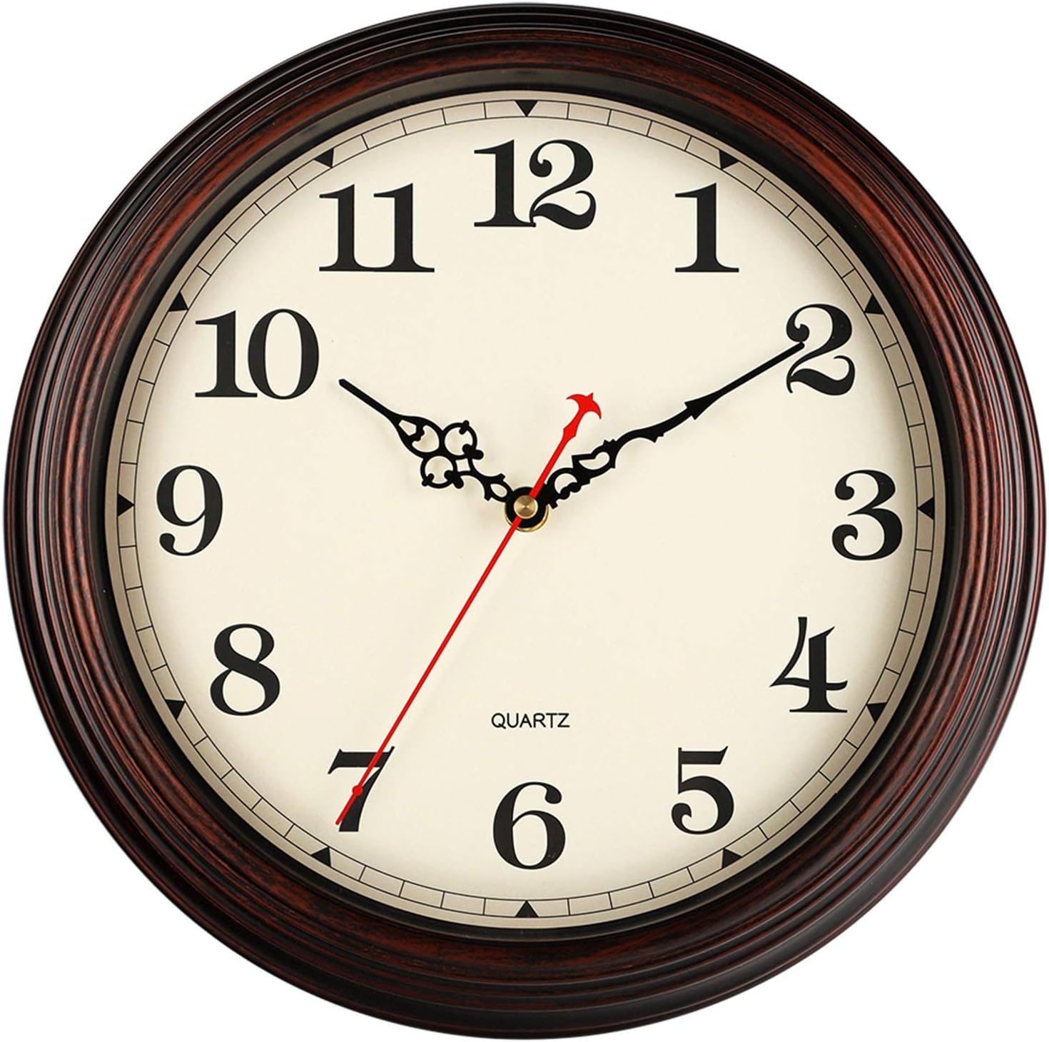 KECYET Vintage Wall Clock Silent Non Ticking - 12 Inch Quality Wall Clocks Battery Operated Decorative for Home Kitchen Farmhouse - Bronze: Kitchen & Dining