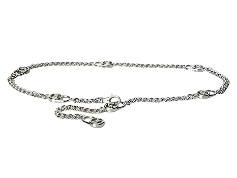 Michael Kors Mk Logo Hamilton Lock Silver Chain Belt (M/L)