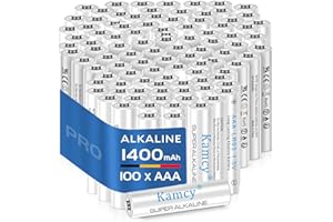 KAMCY AAA Batteries 100 Pack – 1400mAh, Triple AAA Alkaline Batteries 1.5V, Long Lasting, Leakproof, High-Performance Single Use Battery