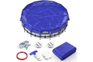 POOLACC Pool Covers for Above Ground Pools - 24 ft Round Winter Pool Cover, Extra Durable Cold- and UV-Resistant Heavy-Duty Swimming Pool Cover for Winterizing