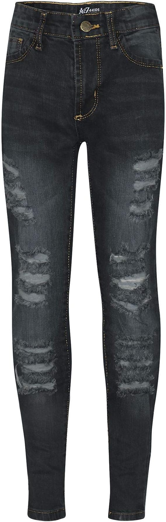 girls skinny black ripped jeans