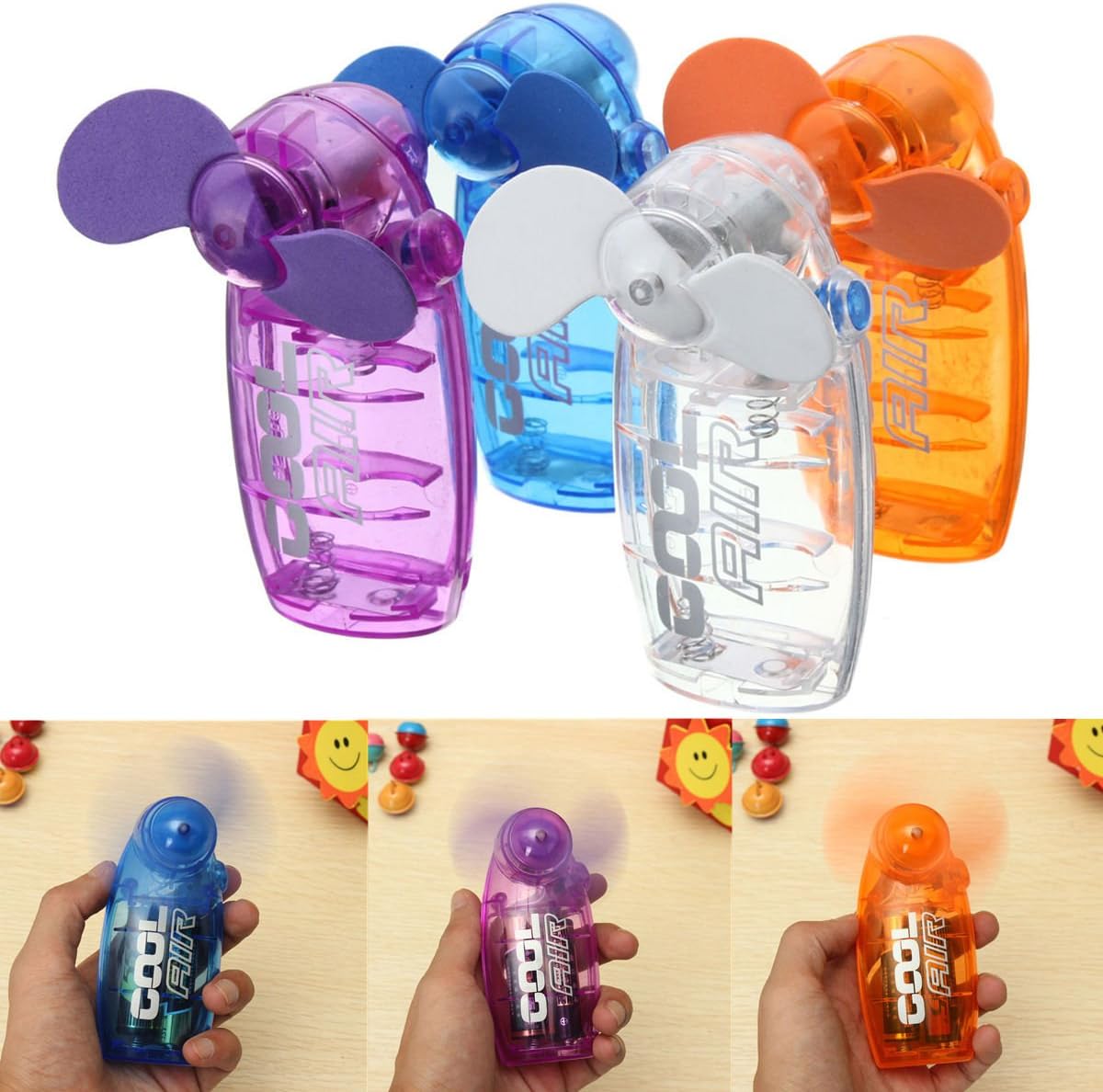 Handheld Fan Portable Battery Operated Mini Fan for Travel Outdoor and Home Random Color