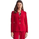 Kasper Womens Stretch Crepe Two Button Blazer