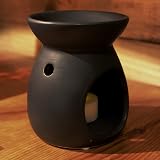 Carousel Home Ceramic Tealight Candle Holder Essential Oil Burner Black view 2
