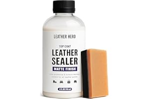 Leather Hero Top Coat – Leather Sealant & Protective Finish for Dye, Paint, Car Seats, Shoes & More – Scratch-Resistant Color Restorer with Applicator – 4oz (Matte Finish)