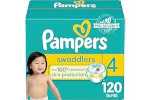 Pampers Swaddlers Diapers - Size 4, 120 Count, Ultra Soft Disposable Baby Diapers