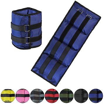 BB SPORT Gewichtsmanschetten 2 x 0,5-4 kg Laufgewichte für Fuß- und Handgelenke in verschiedenen Farben und Gewichten