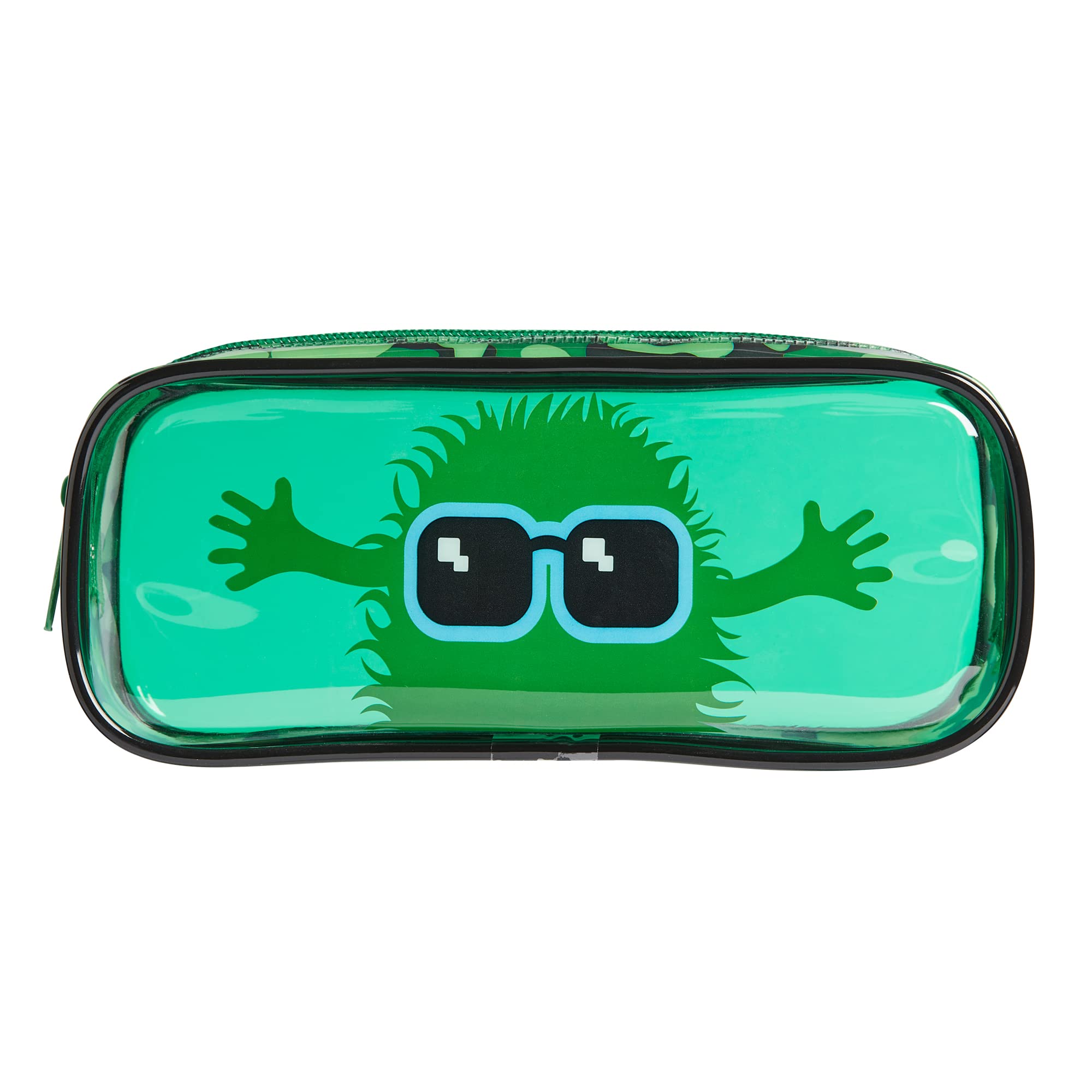 Tinc Cute Green Clear PVC School Pencil Case | Travel & Make Up Bag | Cosmetic Storage | Big Capacity Pencil Pouch | Perfect for School, Homework, Travelling, Sleepovers