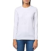 Armani Exchange Women's Regular Fit Large Studded Monogram Logo Tee
