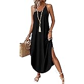 WIHOLL Summer Dresses for Women 2026 Maxi Dress Boho Sundresses Halter Dress Beach Vacation ClothesTravel Outfits